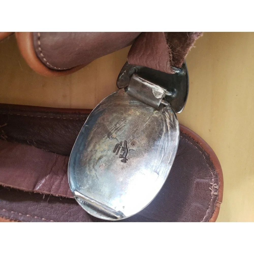 Vintage‎ Dee Morris Silver and Turquoise Leather Belt
